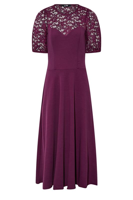 LTS Tall Purple Lace Midi Dress 6