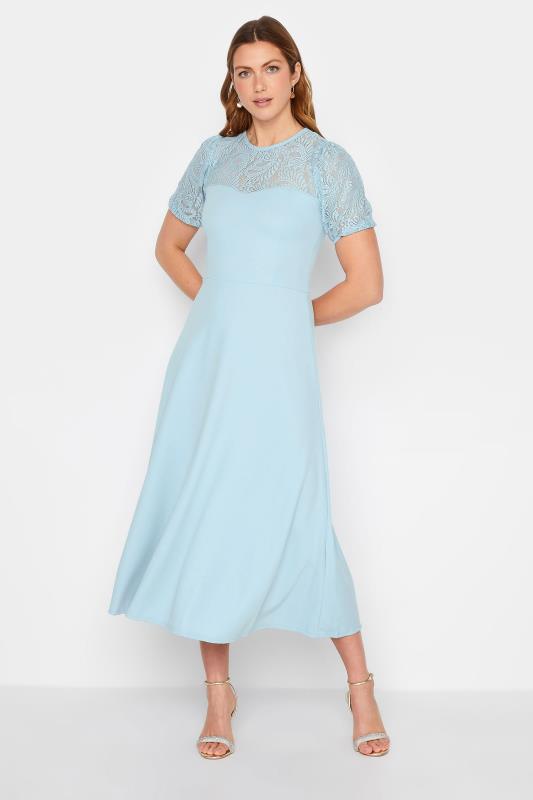 LTS Tall Women's Light Blue Lace Midi Dress | Long Tall Sally  2