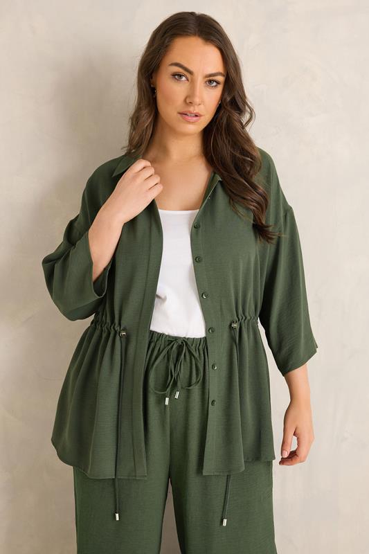  EVANS – Hemdjacke in Khaki mit Knebelverschluss