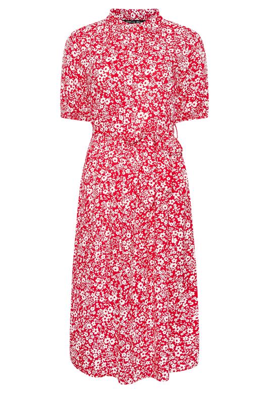 M&Co Petite Red Ditsy Floral Print Dress | M&Co 5