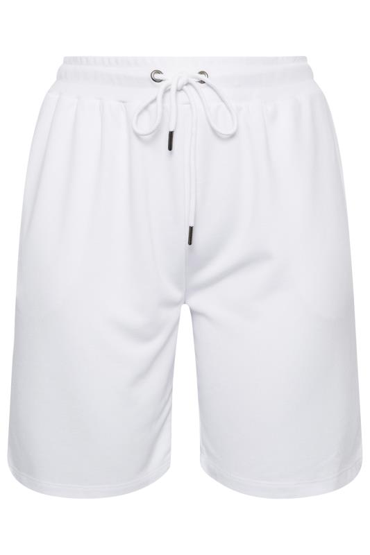 YOURS Plus Size White Jogger Shorts | Yours Clothing 5
