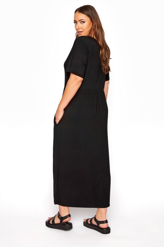 LIMITED COLLECTION Black Throw On Maxi Dress | Yours Clothing 3