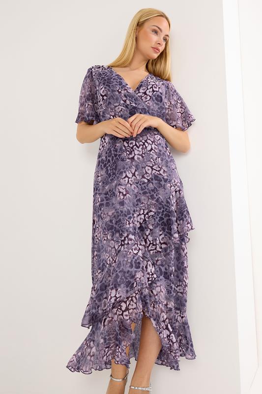 STAR Purple Animal Tiered Wrap Dress | StarByJM 1