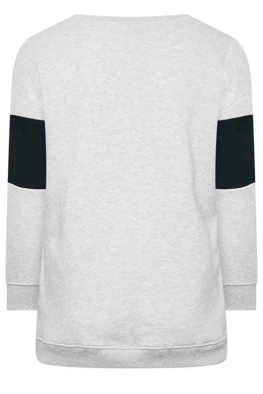 YOURS Plus Size Curve Grey 'NYC' Slogan Colour Block Sweatshirt | Yours Clothing  7