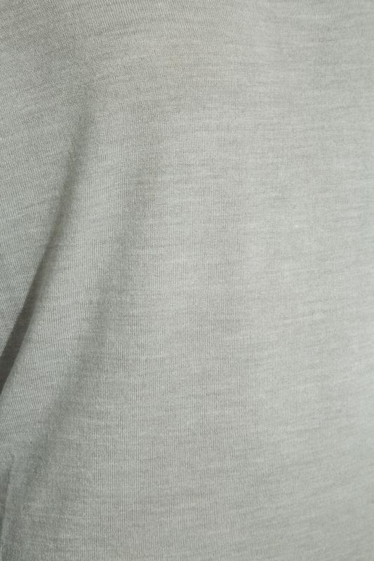 BadRhino Light Grey Essential V-Neck Knitted Jumper | BadRhino 2