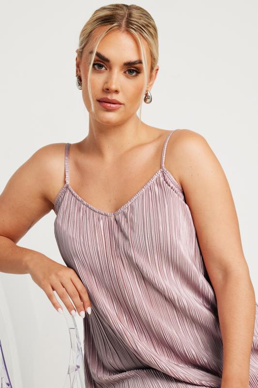 LIMITED COLLECTION Plus Size Pink Plisse Cami Top | Yours Clothing 4