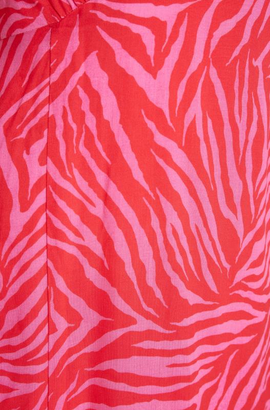 LTS Tall Bright Pink Zebra Print Tea Dress 5