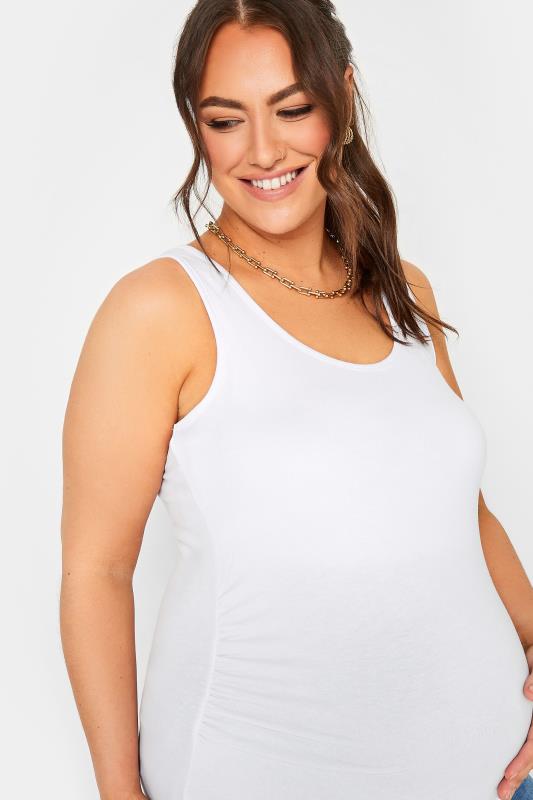BUMP IT UP MATERNITY Plus Size Curve White Bralette Support Vest Top | Yours Clothing  4