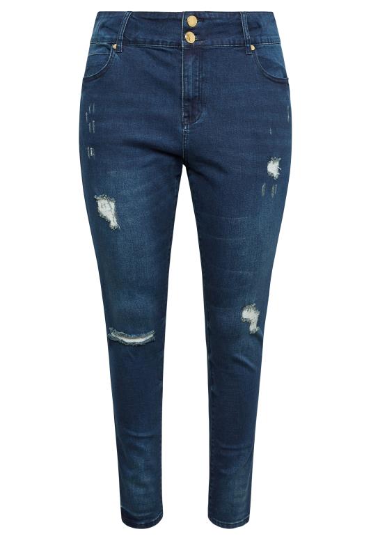 Avenue Blue Ripped Skinny Jeans 1