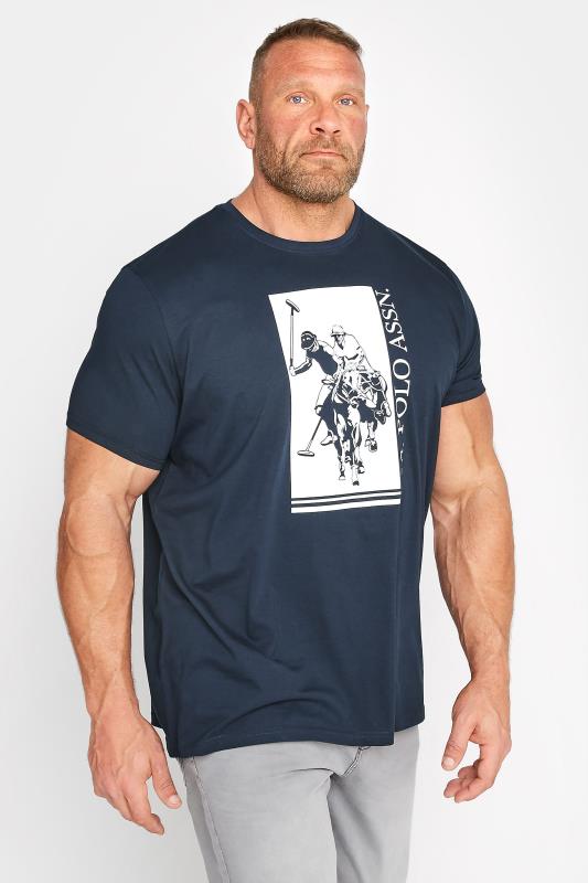 U.S. POLO ASSN. Navy Blue Rider Print T-Shirt | BadRhino 1