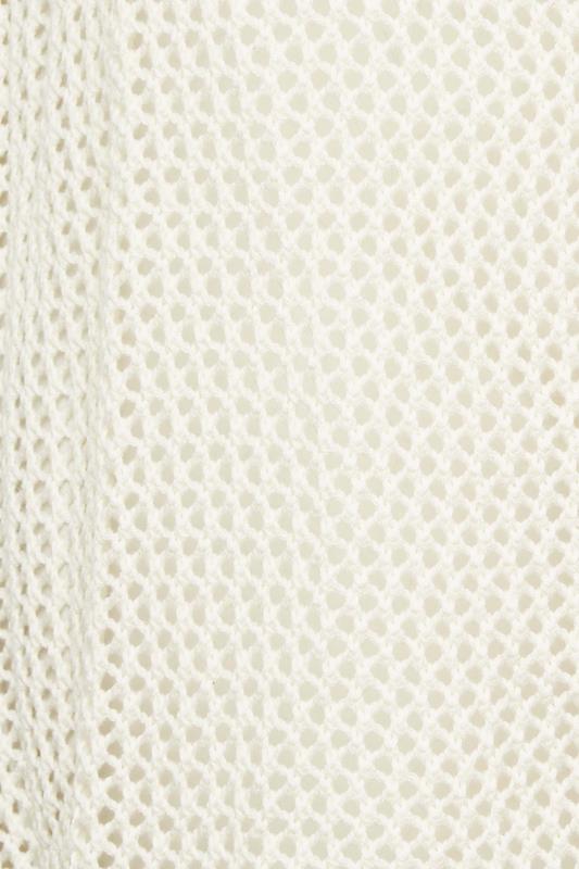 YOURS Plus Size Cream Crochet Sleeveless Longline Cardigan | Yours Clothing 4