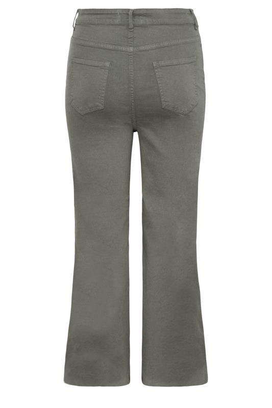 Plus Size Grey Stretch Wide Leg Jeans | Yours Clothing  5