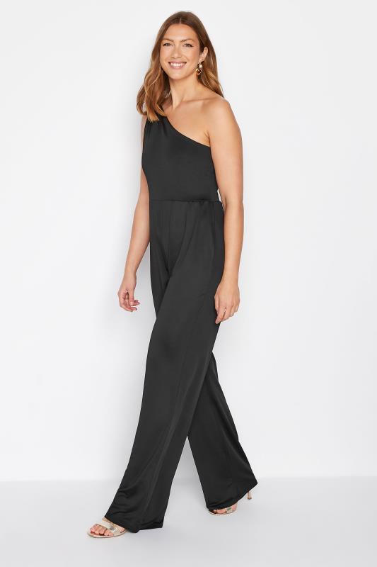 LTS Tall Women's Black Cold Shoulder Jumpsuit | Long Tall Sally  1