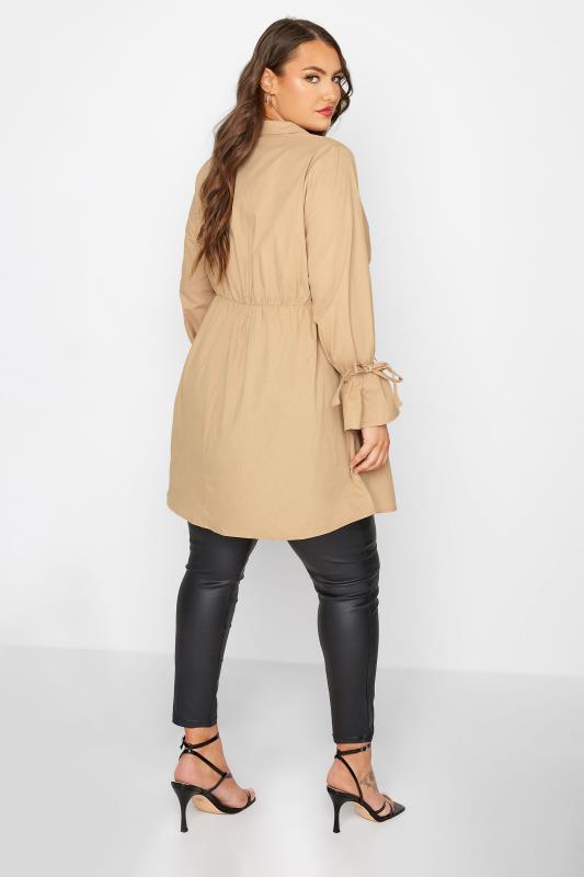 LIMITED COLLECTION Curve Beige Brown Tunic Shirt Dress | Yours Clothing 4