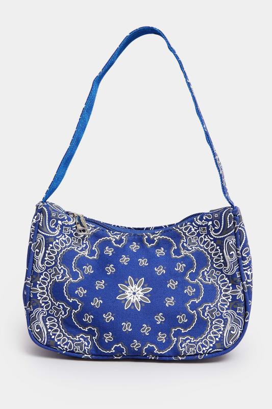 Blue Paisley Print Shoulder Bag | Yours Clothing 3