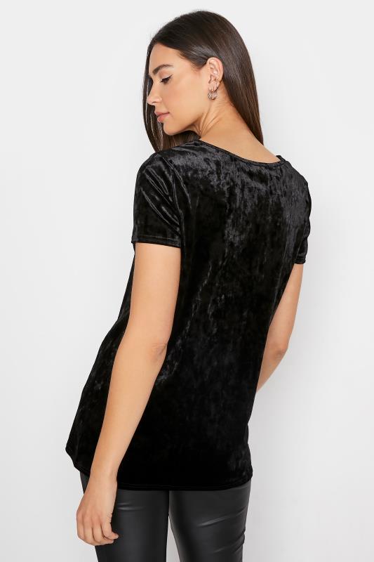LTS Tall Black Crushed Velvet T-Shirt 3