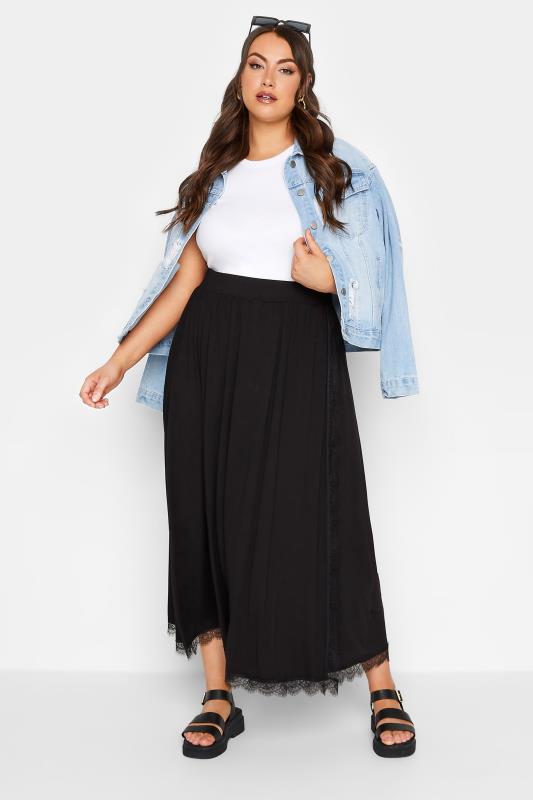 Plus size lace maxi skirt sale