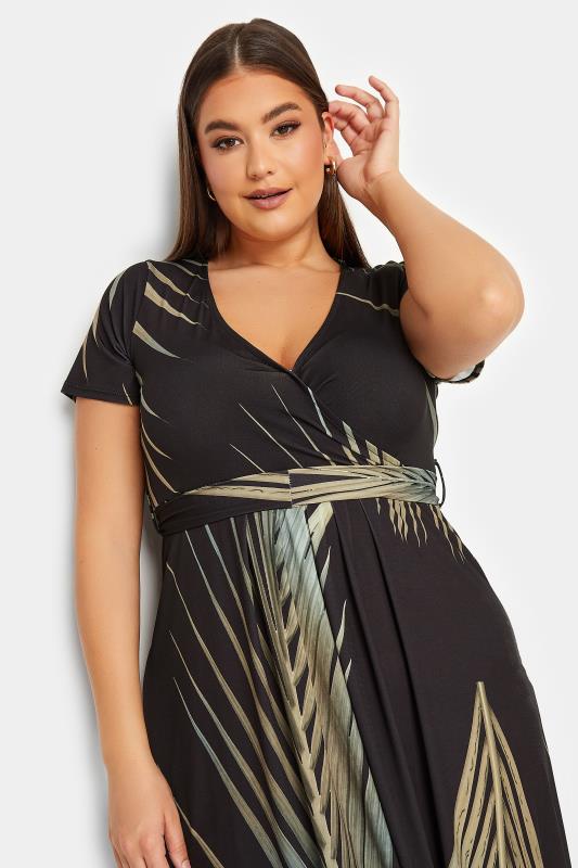 YOURS Curve Leaf Print Wrap Dress | Yours Clothing 4