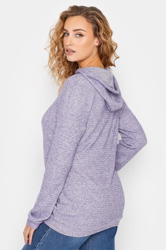 Tall Women's LTS Purple Ribbed Soft Touch Hoodie | Long Tall Sally 3