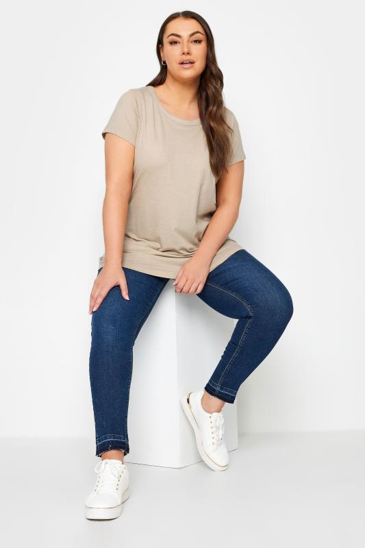 YOURS Plus Size Beige Brown Essential T-Shirt | Yours Clothing 2