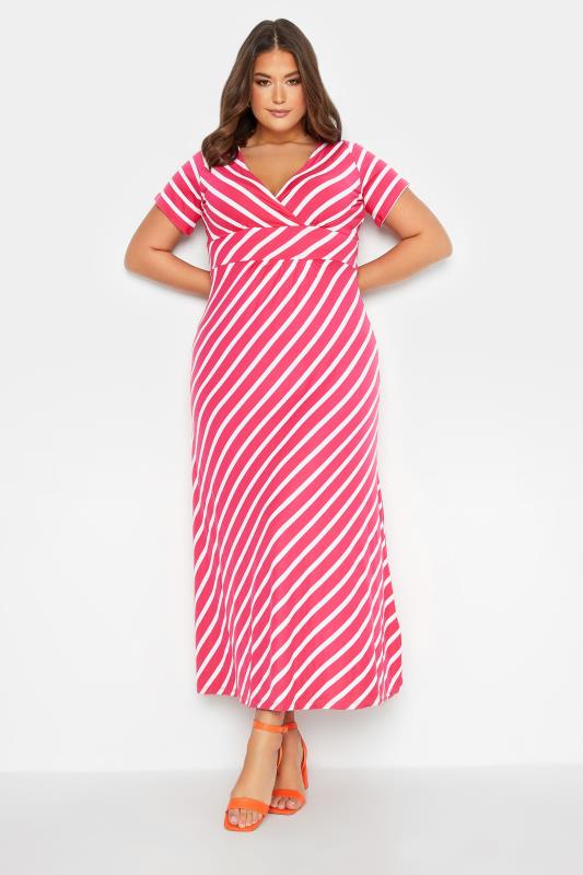 Plus Size Pink Stripe Swing Maxi Dress | Yours Clothing 2