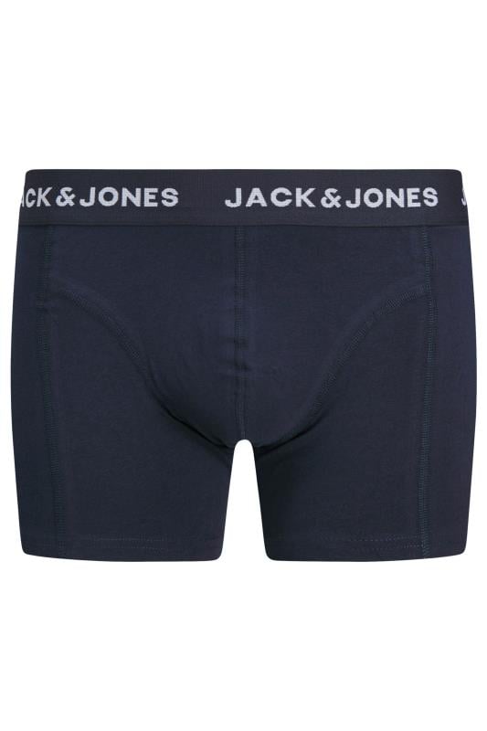 JACK & JONES Big & Tall 3 PACK Navy & Skull Print Trunks | BadRhino 6