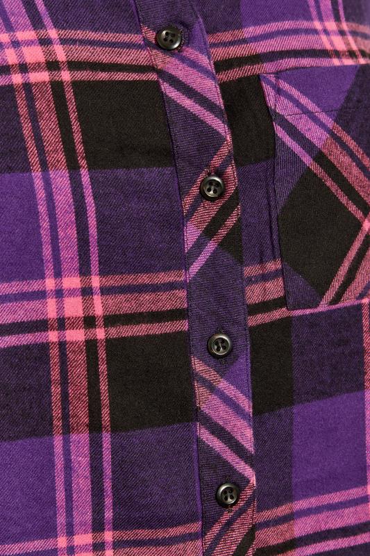 Petite Purple Check Button Shirt 6