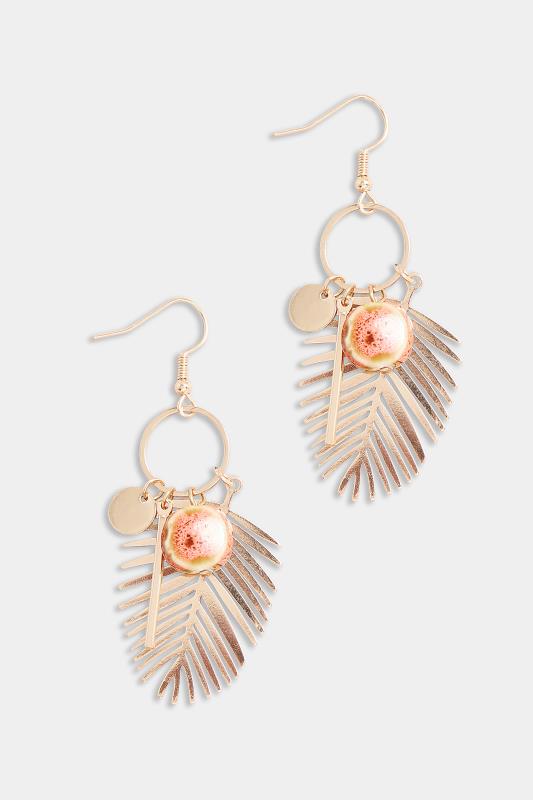 Gold Tone Leaf Drop Cluster Earrings | Yours Clothing  2