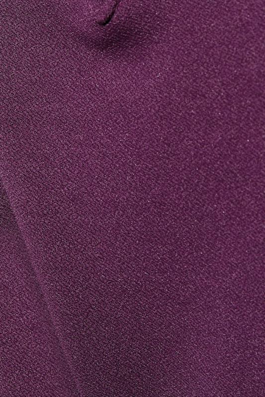 YOURS LONDON Plus Size Purple Notch Neck Tie Waist Stretch Jumpsuit | Yours Clothing 5