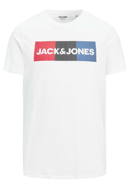 JACK & JONES White Logo Crew Neck T-Shirt | BadRhino 3