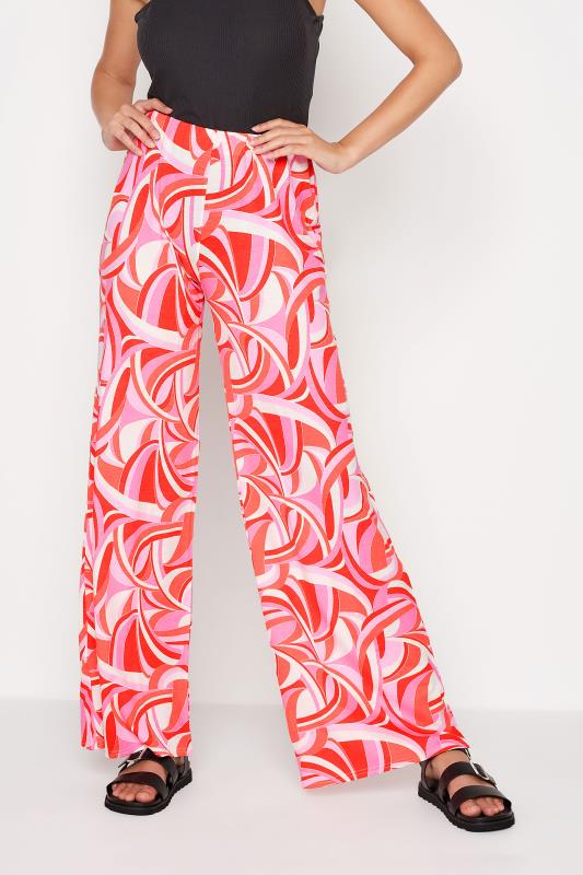 Tall  LTS Tall Pink Swirl Print Stretch Wide Leg Trousers