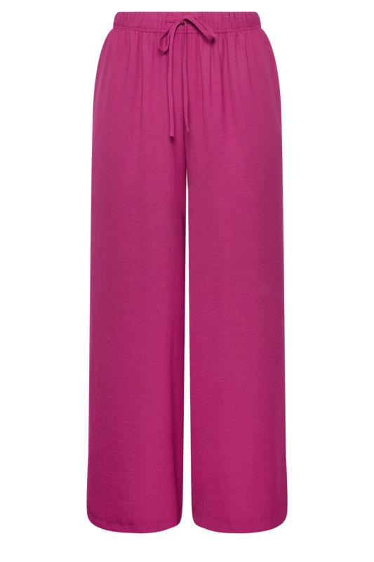 YOURS Plus Size Pink Washed Twill Wide Leg Trousers | Yours Clothing 5