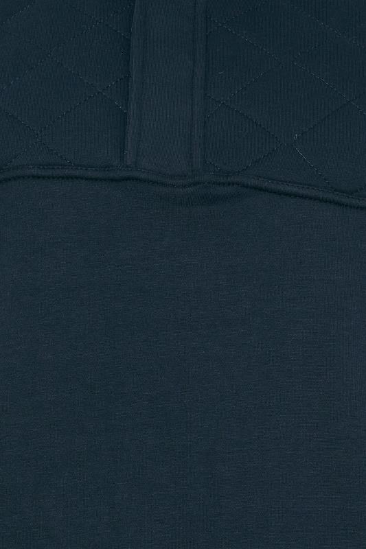 D555 Big & Tall Navy Quarter Zip Quilted Panel Sweatshirt | BadRhino 2