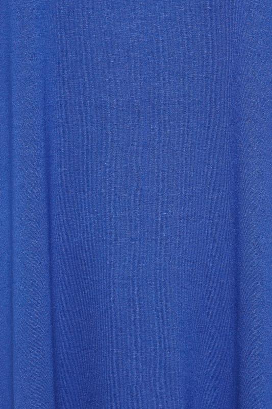 YOURS Plus Size Cobalt Blue Lace Neck T-Shirt | Yours Clothing 5
