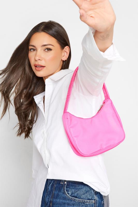 Bright Pink Fabric Shoulder Bag_B.jpg