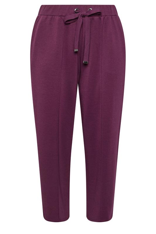 EVANS Plus Size Berry Red Luxe Wide Leg Joggers | Evans 1
