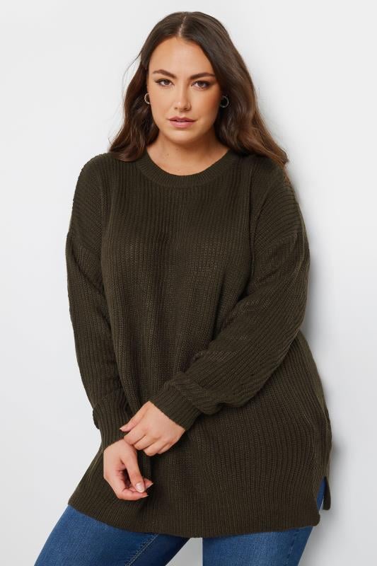 YOURS Plus Size Chocolate Brown Knitted Jumper | Yours Clothing 2