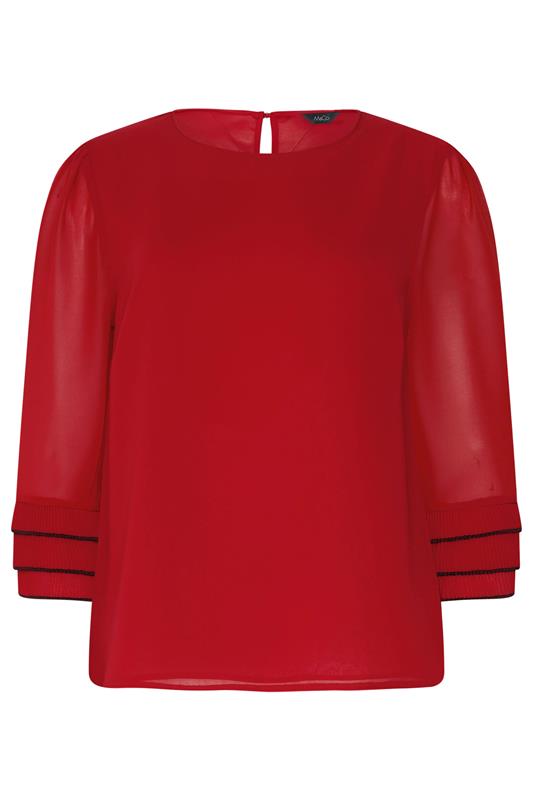 M&Co Red Frill Sleeve Blouse | M&Co 5