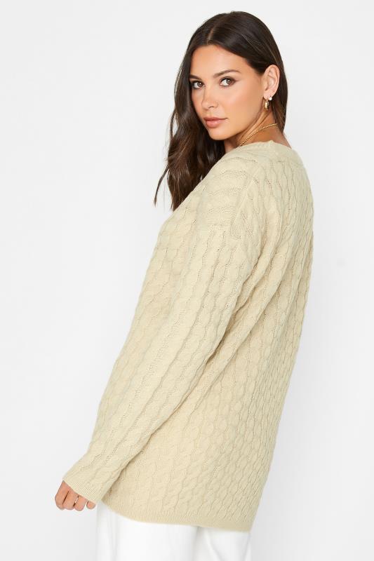LTS Tall Beige Brown Cable Knit Jumper | Long Tall Sally  3