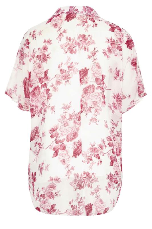Plus Size Pink Floral Print Batwing Blouse | Yours Clothing  7
