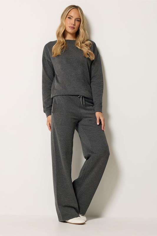 LTS Tall Women's Charcoal Grey Wide Leg Joggers | Long Tall Sally 1