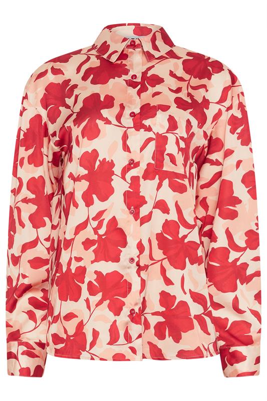 LTS Tall Women's Pink Floral Satin Button Shirt | Long Tall Sally 6
