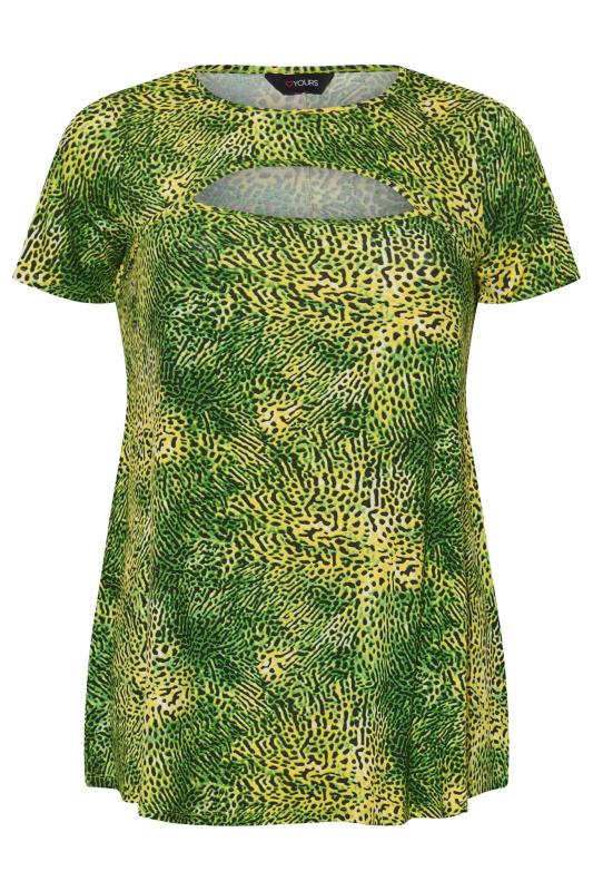 Curve Green Animal Print Cut Out Top 6