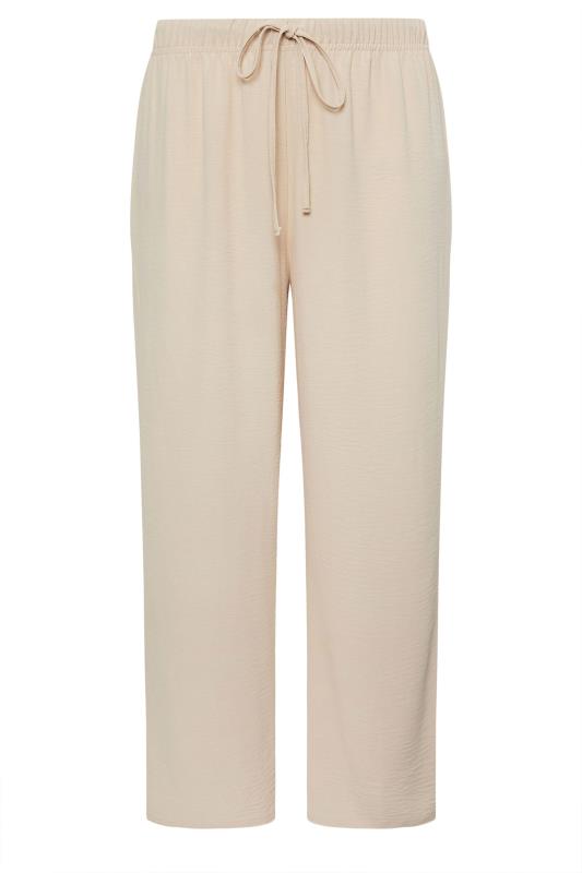 YOURS Plus Size Beige Brown Twill Wide Leg Trousers | Yours Clothing 5