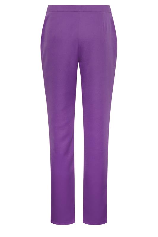 Petite Purple Scuba Slim Leg Trousers | PixieGirl 5