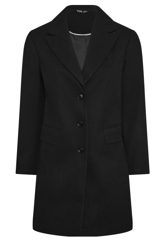 YOURS Plus Size Black Midi Formal Coat | Yours Clothing 5