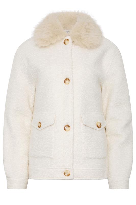LTS Tall Women's Ivory White Faux Fur Coat | Long Tall Sally 7