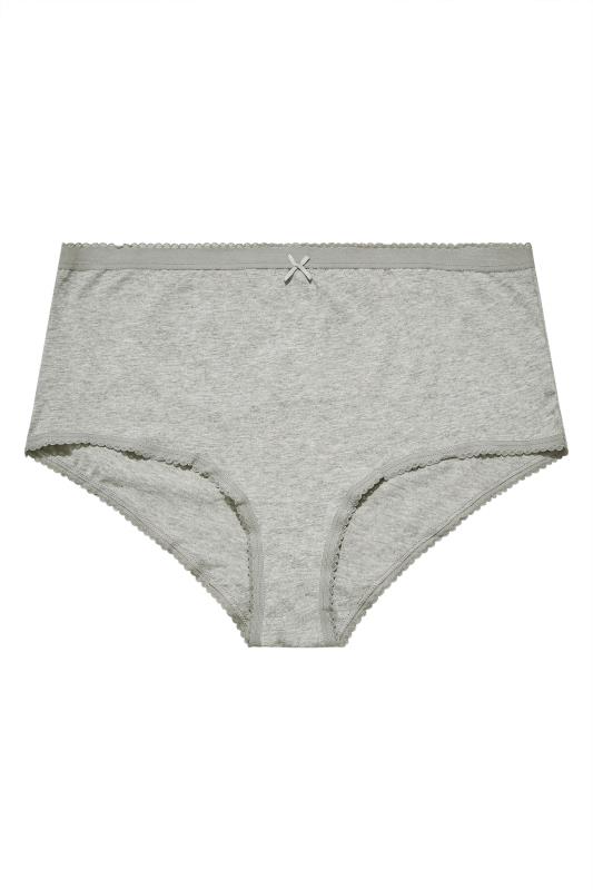 Plus Size 5 PACK Grey Star Print High Waisted Full Briefs | Yours Clothing  5