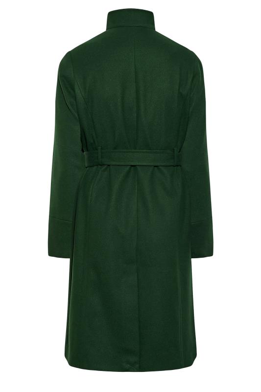 Plus Size Forest Green Belted Wrap Coat | Yours Clothing 7
