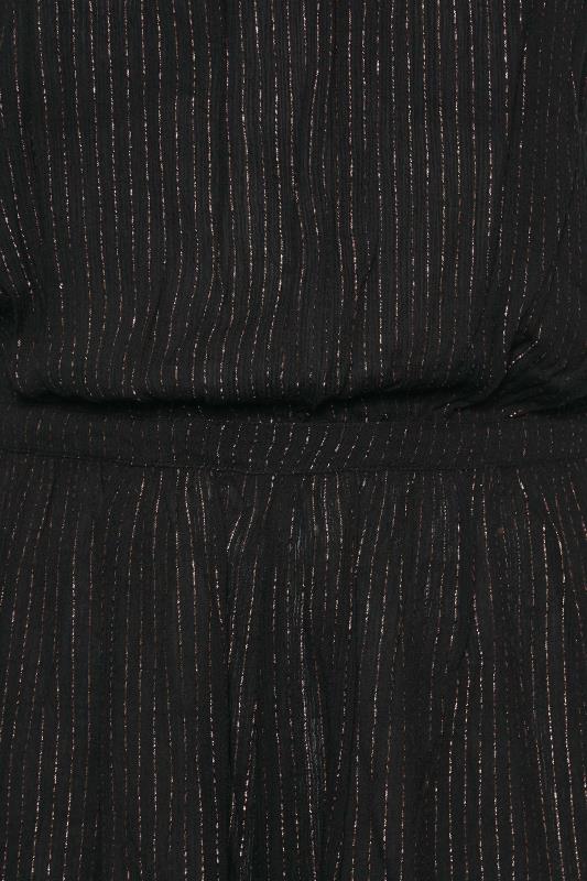 YOURS Plus Size Black Stripe Bandeau Playsuit | Yours Clothing 5